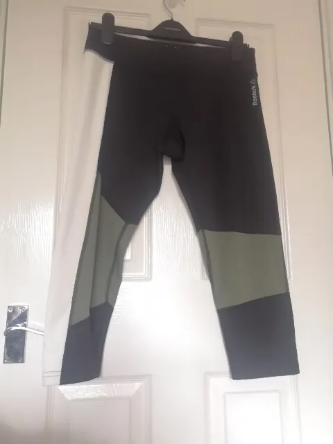 Reebok Ladies Cropped Colourblock Workout Leggings Size Medium M 12-14