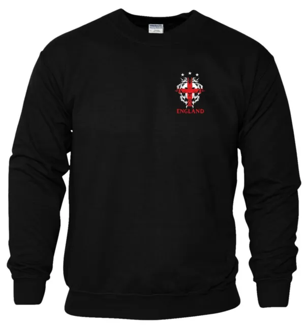 England Football Sweatshirt Pocket Three Lions Flag Barmy Gift Men Jumper Top