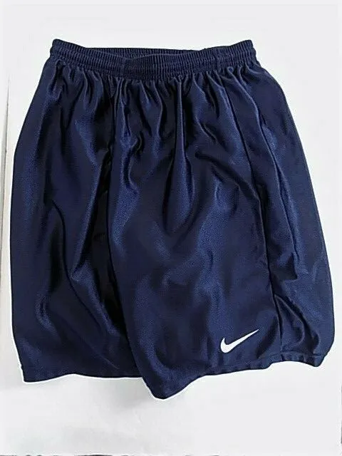 Nike Youth Shorts Size S Small Ins 8 Navy Logo Sports Draw String Elastic Waist