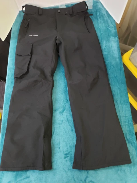 Volcom Mens Black Articulated Snow Cargo Pants Size Medium Polyester Waterproof