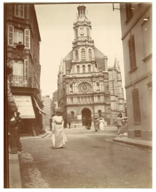 France, Trouville, Eglise de Trouville  vintage citrate print Tirage citrate