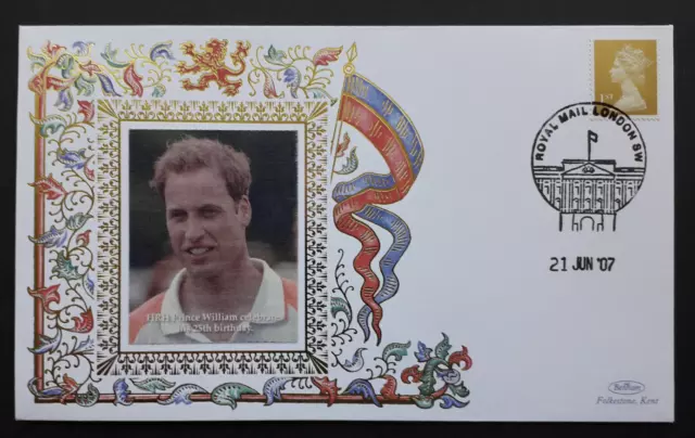 2007 HRH Prince William celebrates 25th Birthday - Benham silk souvenir cover