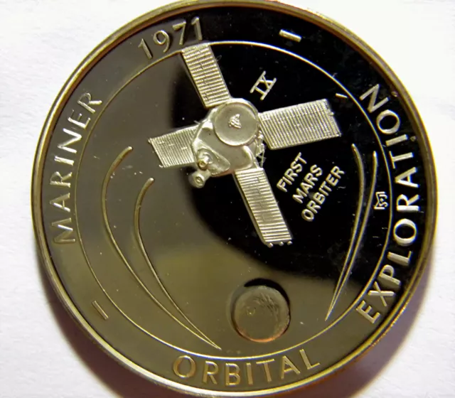 Vintage NASA JPL Gold/Silver MARINER Toned Explorer Medallion #26 Extreml RARE !
