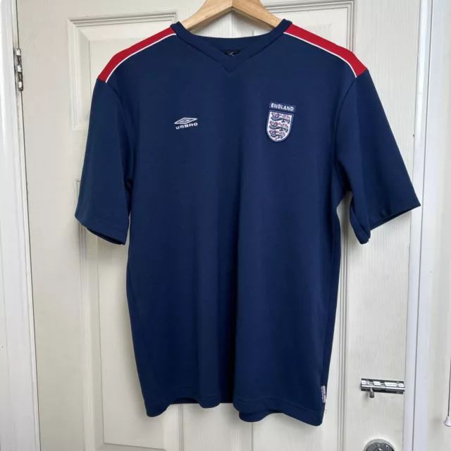 Vintage England Umbro Football Soccer Training Shirt Jersey Top S/M Adult