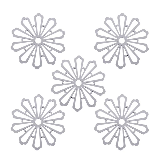 5 piezas tazas montaña rusa color liso resistente al deslizamiento alfombra de mesa de flores antiescalda agua