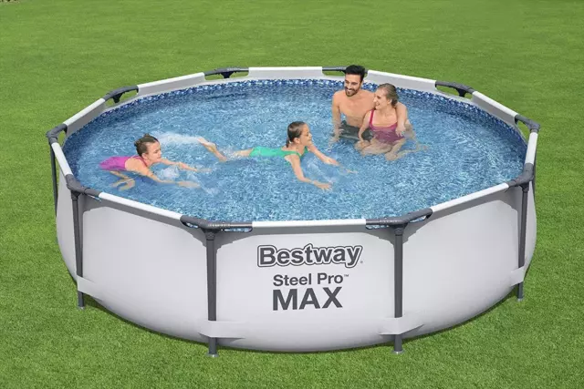 Bestway Steel Pro Max 3.05m x 0.76m Round Above Ground Outdoor Swimming Pool Set 2