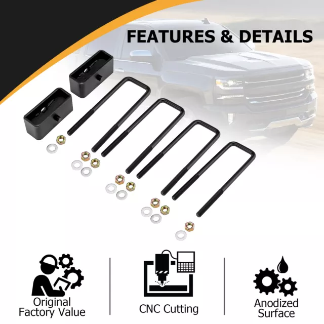 Rear 2'' Leveling Lift Kit For GMC Sierra 99-13 14 15 16 17 18 19 20 21 21 22