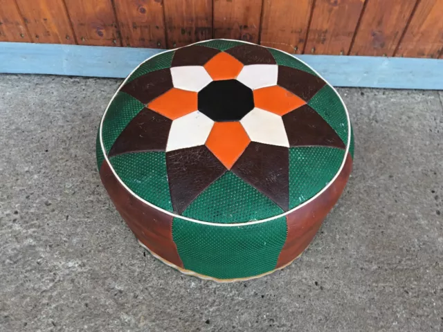 60er Vintage Hocker Sitzkissen Pouf Ottomane Kamelhocker 60s Kaminhocker Stern