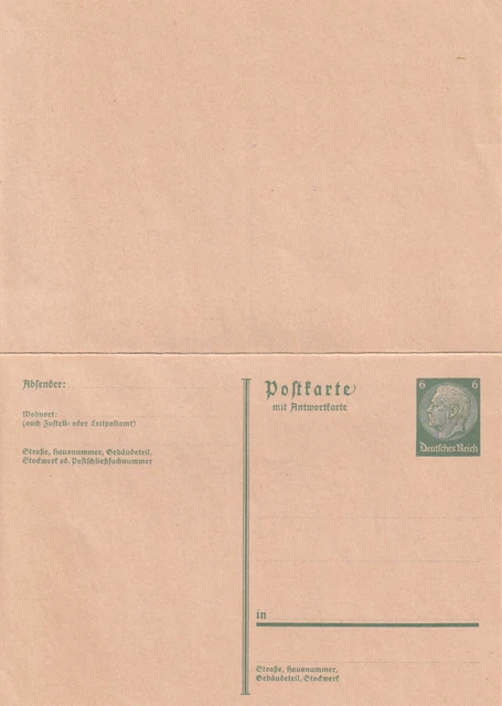 DR P 220 I - Doppelkarte 1933