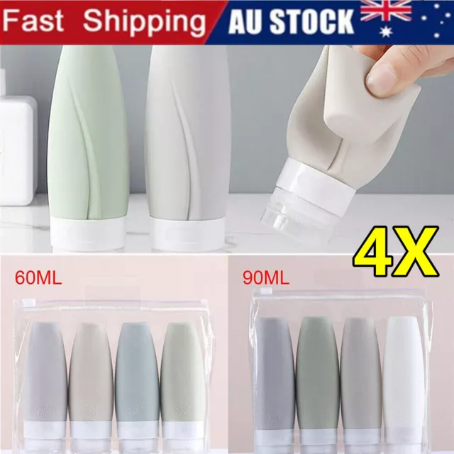 60/90ml Silicone Empty Bottle Travel Shampoo Lotion Cosmetic Container Dispenser