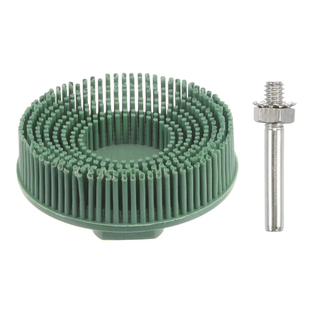 3Inch 50 Grit Abrasive Coating Removal Bristle Disc with 1/4 Inch Shank, Green