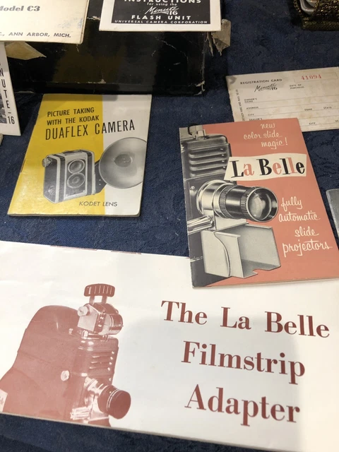 Manuels d'utilisation du projecteur de film d'appareil photo vintage Argos La Belle Revere Kodak universel 3