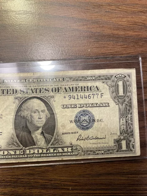 Series 1935F $1 One Dollar Silver Certificate Blue Seal - Star Note! *94144677