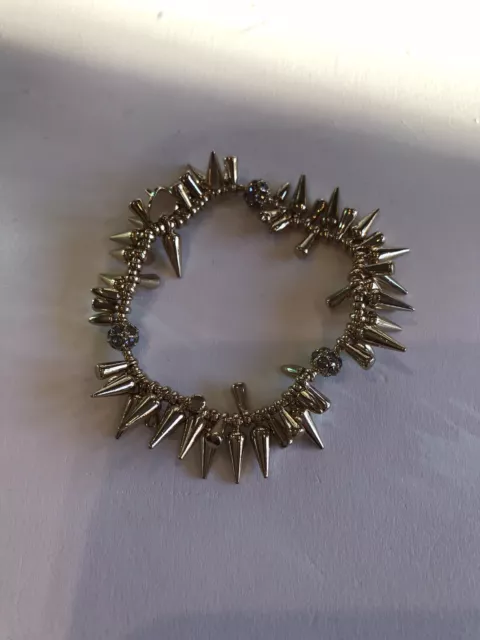 Stella & Dot Renegade Stretch Bracelet Gold Tone Spike Cluster