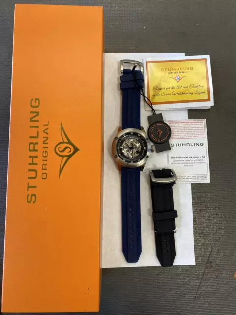 MONTRE HOMME STUHRLING originale automatique bracelet bleu CAL.ST 90650 20 JEWELS neuve EUR 55 98 PicClick FR