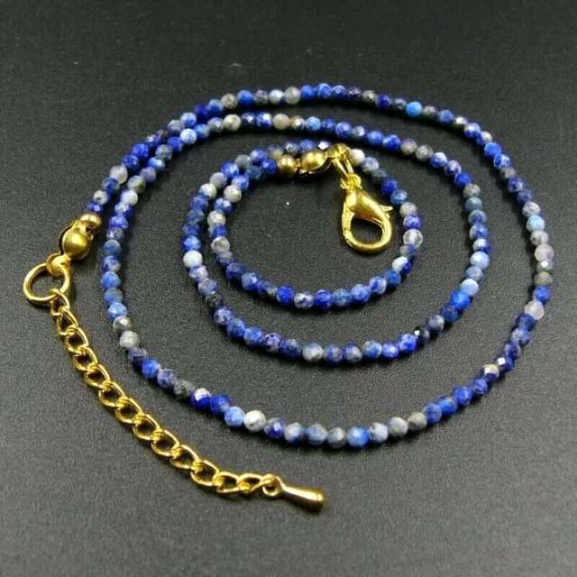 BAILYSBEADS natürliche Lapis Lazuli Lapislazuli-Kette Halskette Φ2mm facettiert