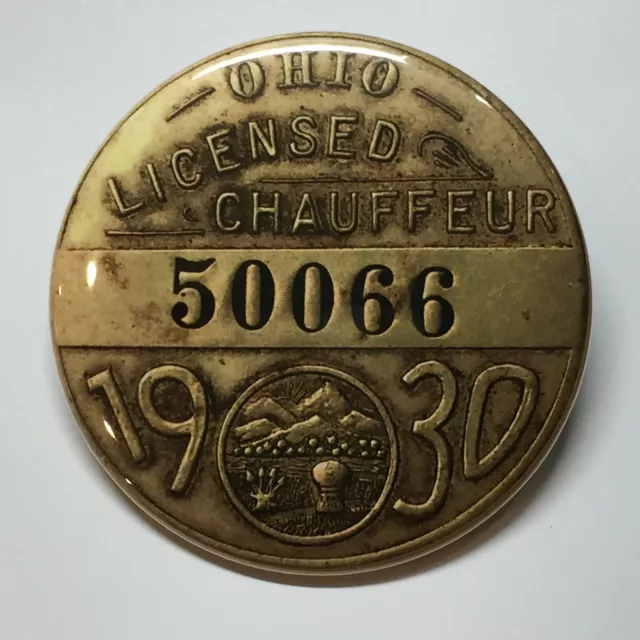 Steampunk Ohio Chauffeur Badge Advertising Pocket Mirror Vintage Style