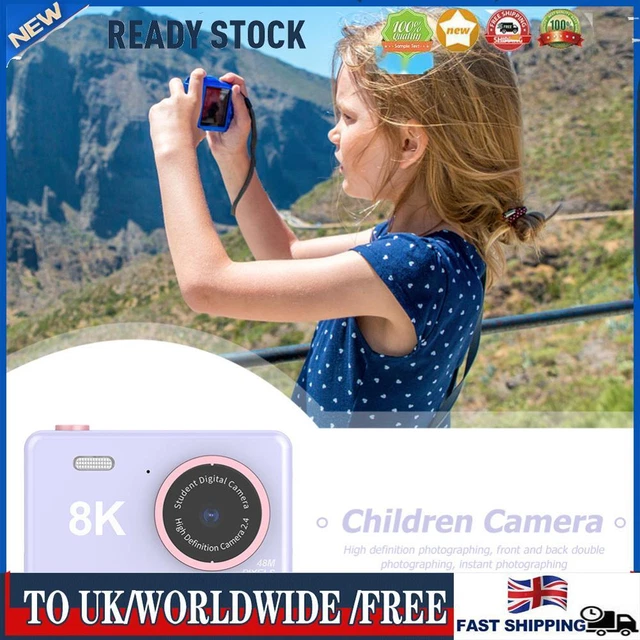 80MP 2.4 inch HD Screen Kids Digital Video Photo Camera with 32GB Card (Purple)