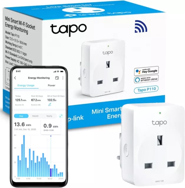 Tapo Smart Plug Wi-Fi Outlet Works with Amazon Alexa &Google Home, (Tapo P100)