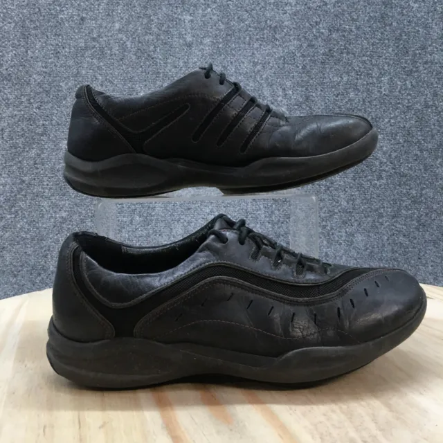Clarks Shoes Womens 7.5 M Wave Wheel Walking Sneaker Lace Up 87832 Black Leather