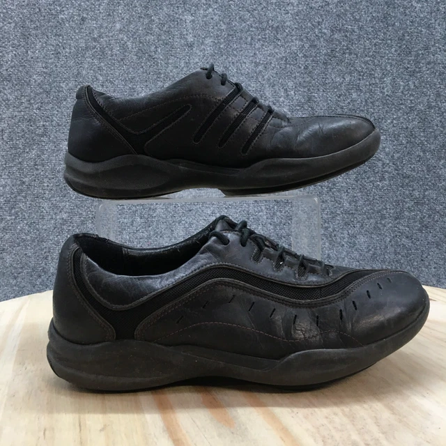 Clarks Shoes Womens 7.5 M Wave Wheel Walking Sneaker Lace Up 87832 Black Leather