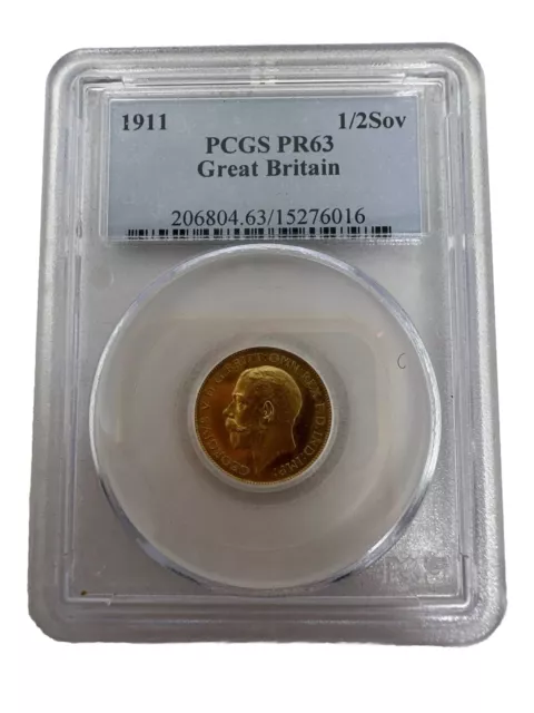 George V 1911 Coronation Year  1/2 Sovereign  PCGS PF 63