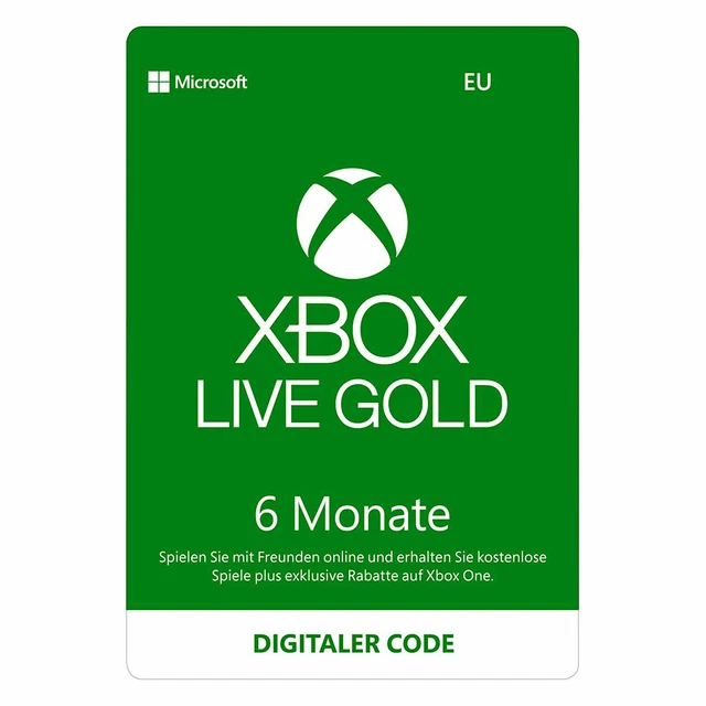 Abbonamento Xbox Live Gold 6 mesi - codice digitale 6 mesi Xbox One/360 - UE