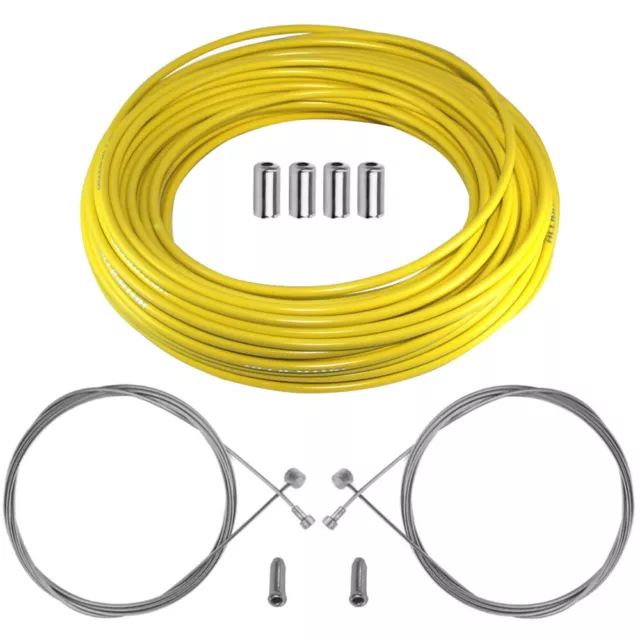 Kit Cable Gaine De Frein Teflon Jaune Avant Arriere Velo Route Vtt Universel