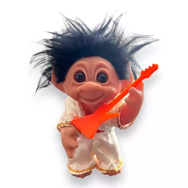 Vintage 1977 Elvis Troll Doll w/ Orange Guitar - Thomas Dam Denmark