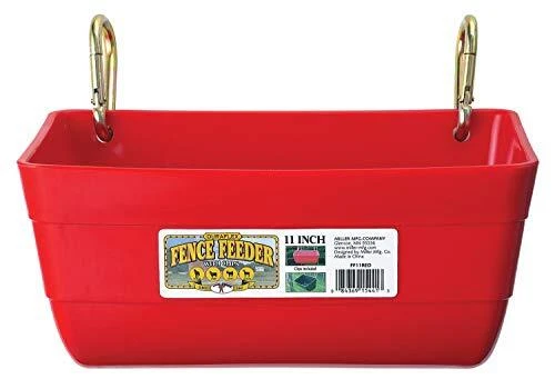 Plastic Fence Feeder with Clips Red - Little Giant - Heavy Duty Mountable Fee...