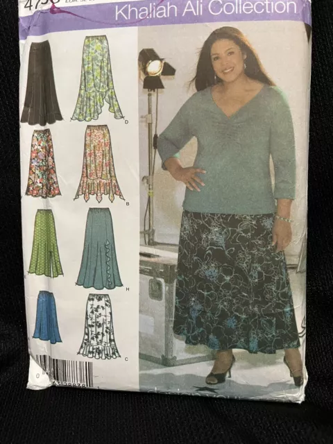 Vintage Simplicity Pattern 4706  Khaliah Ali  Skirt Sizes 26W-32W Uncut FF NOS