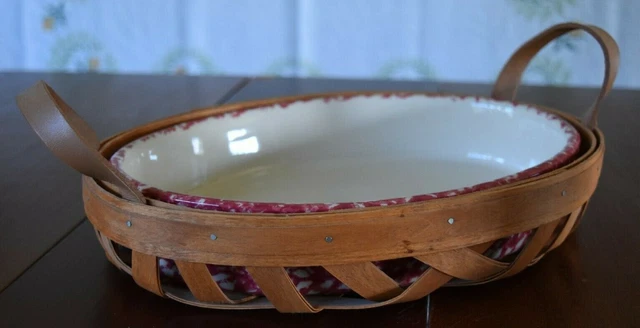 Roseville Spongeware Workshops of Gerald Henn Pink Oval Casserole & Basket Ohio
