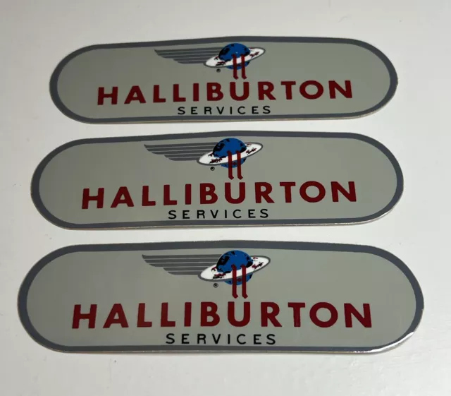 (3) Vintage Halliburton Oil Co Sticker Decal / 3.75” / Oilfield / Flying H