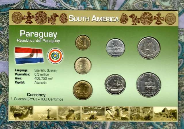 Littleton World Coin Set Paraguay UNC 1992-2006 50,100,500,1000 Guaranies 2006