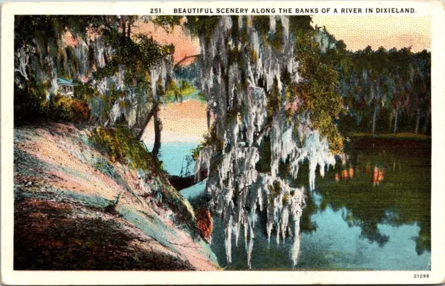 River Bank Dixieland WB Postcard UNP VTG Curt Teich Unused Vintage Asheville NC
