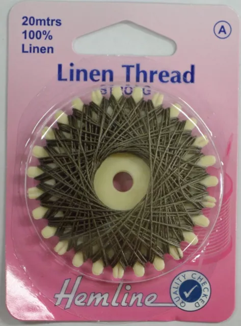 Hemline Linen Thread 20metres KHAKI, 100% Linen For Saddlery Canvas Upholstery E