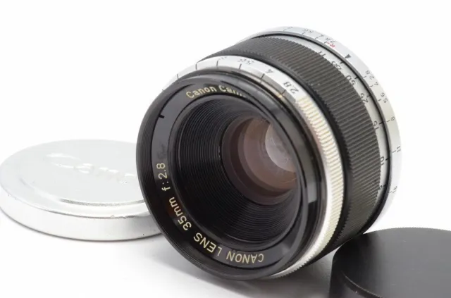 Near MINT Canon 35mm F/2.8 LTM L39 Leica Screw Mount Lens with Caps from Japan