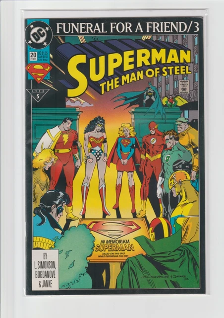DC Comics; Superman: Man of Steel #20 'Funeral for...' Feb '93,  VF/NM