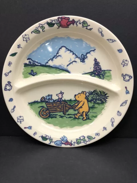 Selandia Winnie the Pooh Dish 2 Compartment Plate 7"  Vintage Child’s Plate