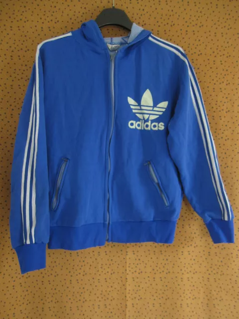 Veste Adidas à capuche Ventex Trefoil Bleu ciel 70'S Vintage Jacket - 180 /  L 