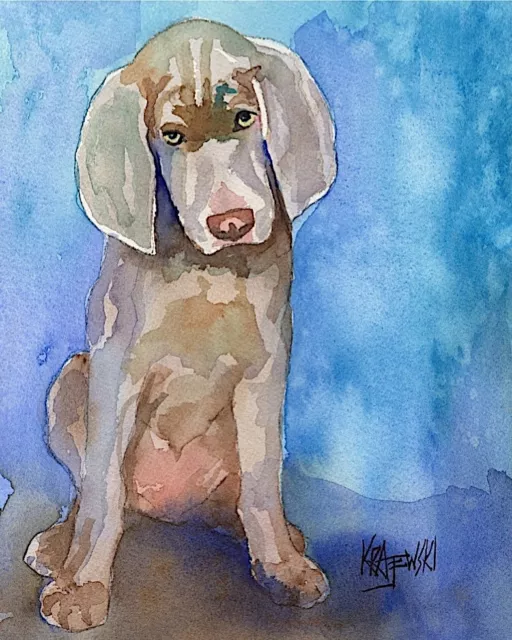 Weimaraner Art Print from Painting | Gifts, Poster, Home Decor, Picture 8x10