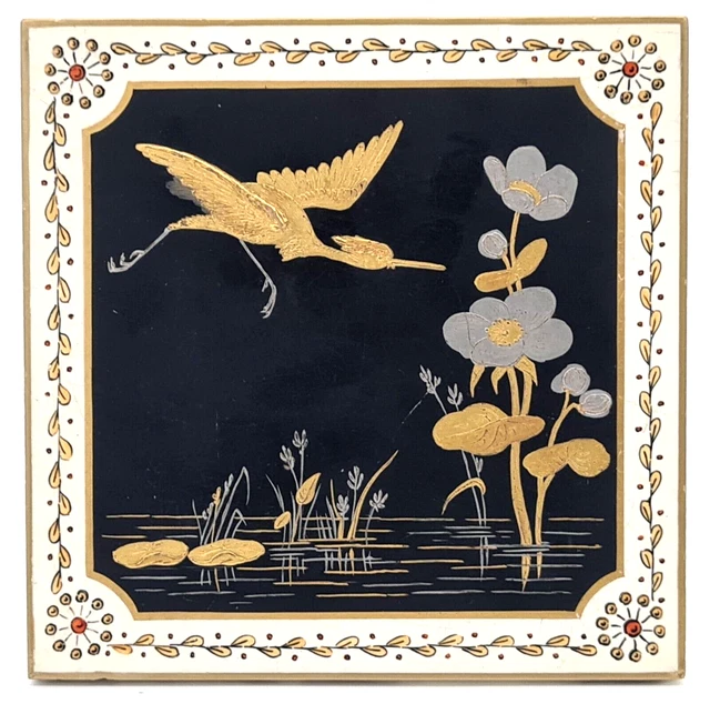 Superb Hand-Painted Aesthetic Japonesque Style Tile by Minton C1880 AE3