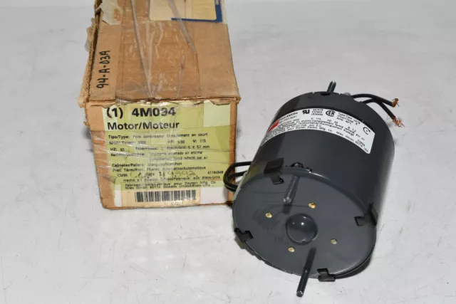 NEW DAYTON 71216241M HVAC Motor: Totally Enclosed Air-Over, 1/30 HP, 3,000 Namep