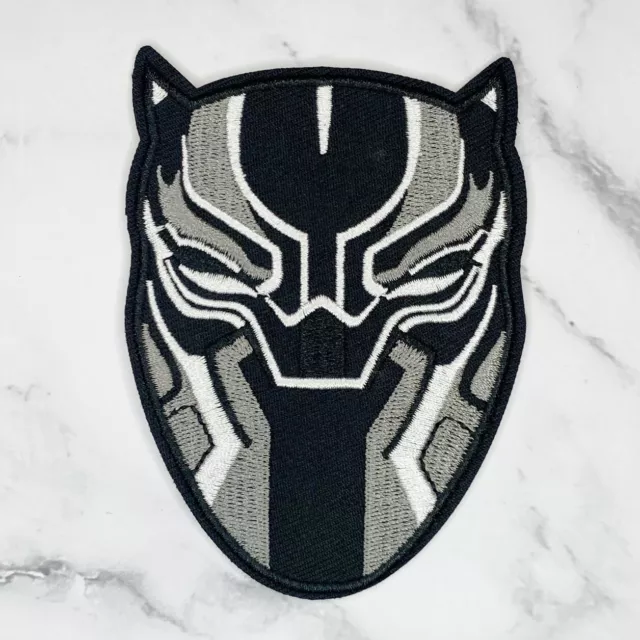 Black Panther Maske Patch Aufnäher Bügelbild Flicken Applikation  Marvel Comics