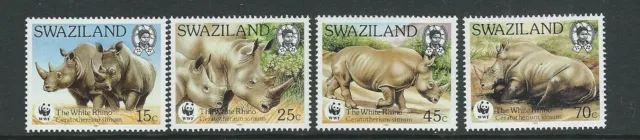 Swaziland 1987 Wwf Blanc Rhinocéros Ensemble De 4 (Sc 519-22) VF MNH