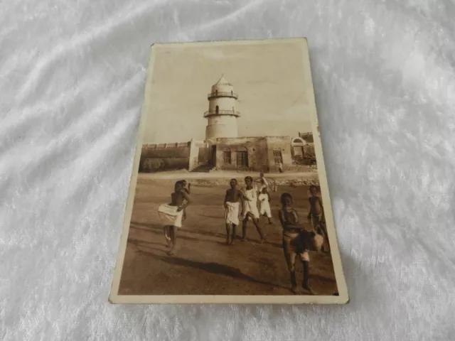 CPSM carte postale Djibouti la Mosquée animée avec enfants / Postcard 1952