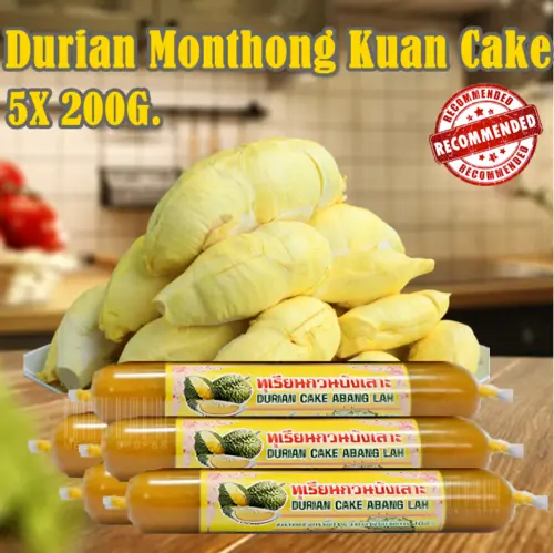5X Durian Cake Monthong Guan Snack Fruit King Thai Premium Baking Mix Food 200G.