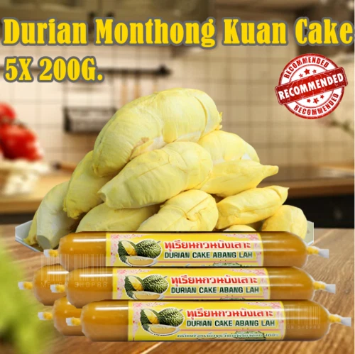 5X Durian Cake Monthong Guan Snack Fruit King Thai Premium Baking Mix Food 200G.