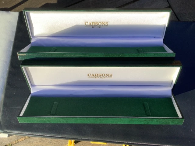2 x Orologio Originale Carson's EST 1924 Custodia Regalo 24,5 x 6 x 3 cm