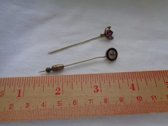 Antique Victorian & Art Deco lot of 2 Stick Pins